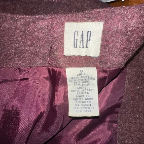 GAP Women’s Wool Linen Blend Burgundy Mini Skirt ~ Size 8 ~ NWT - Picture 2 of 6